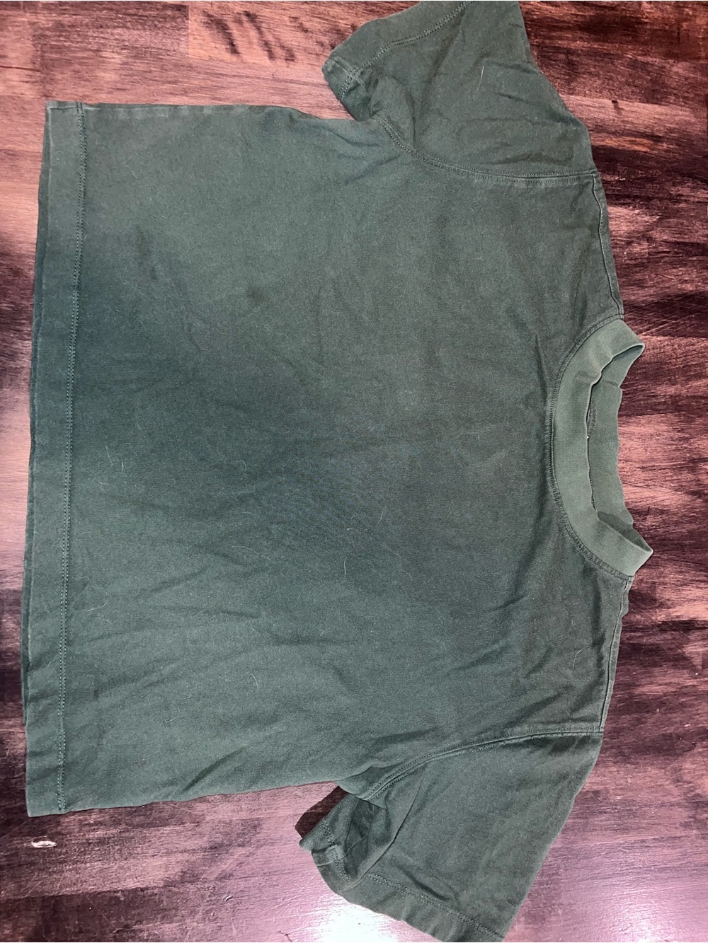 Women's Dark Green Crop Top - Classic Short Sleeve